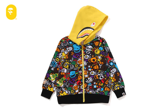 BAPE MILO ALL SAFARI SHARK ZIP HOODIE