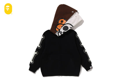 BAPE BABY MILO SKULL ZIP DOUBLE HOODIE