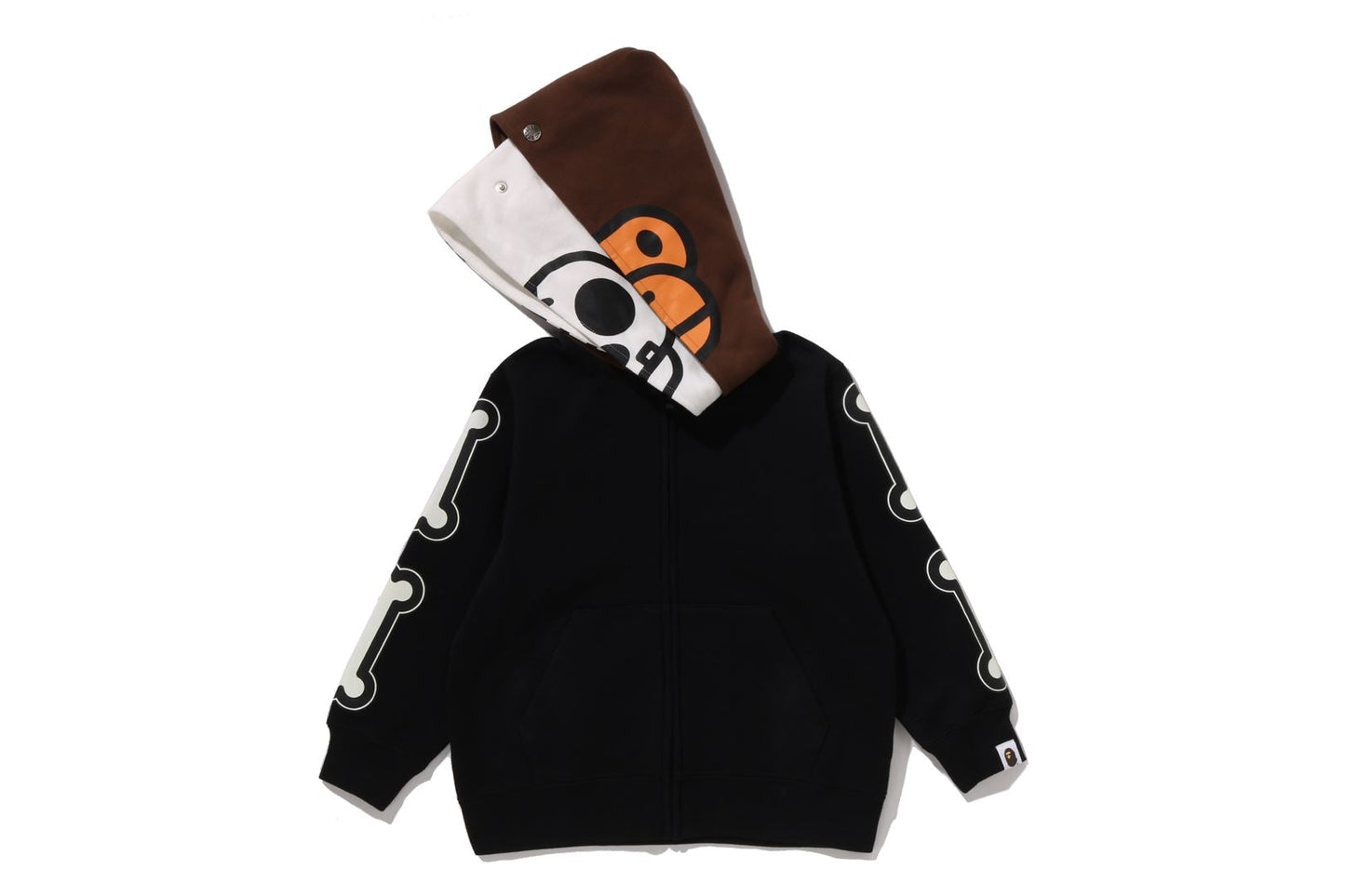 BAPE BABY MILO SKULL ZIP DOUBLE HOODIE