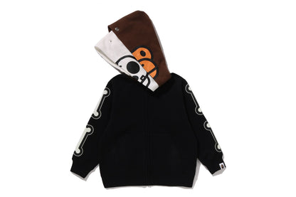 BAPE BABY MILO SKULL ZIP DOUBLE HOODIE
