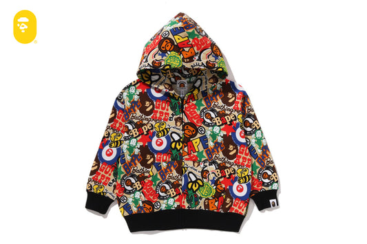 BAPE BAPE MILO ASSORTED RELAXED FIT ZIP HOODIE