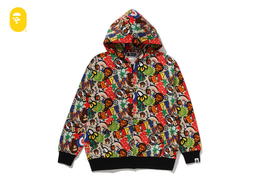BAPE MILO ASSORTED RELAXED FIT ZIP HOODIE