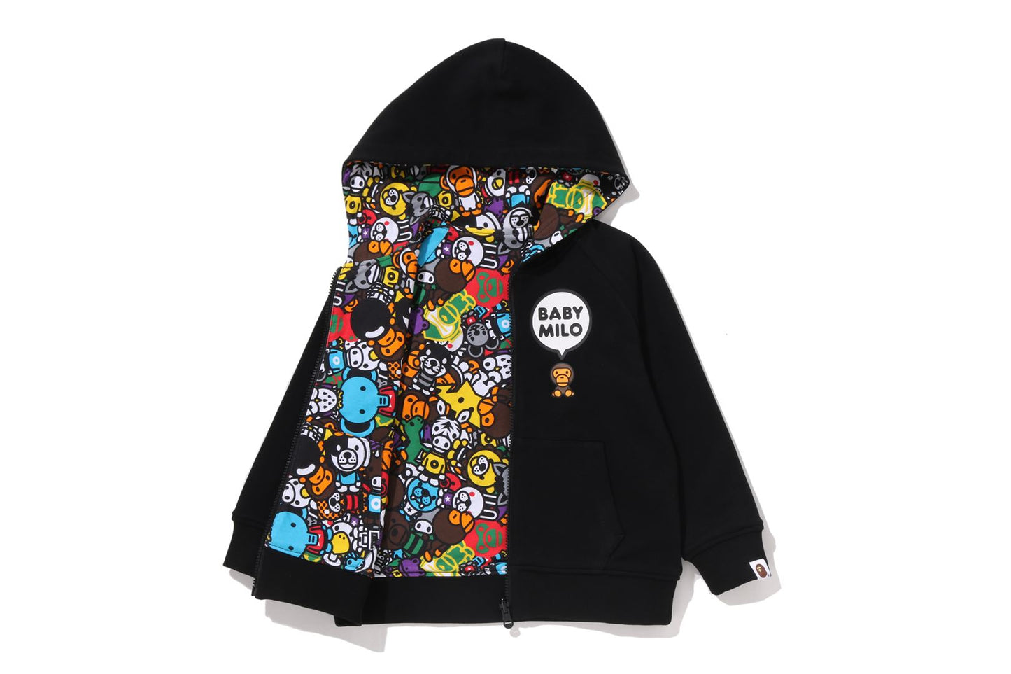 BAPE BABY MILO PATTERN REVERSIBLE ZIP HOODIE