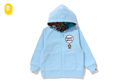 BAPE BABY MILO PATTERN REVERSIBLE ZIP HOODIE