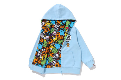 BAPE BABY MILO PATTERN REVERSIBLE ZIP HOODIE