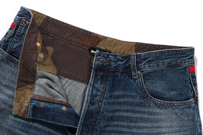 BAPE TAPER FRONT DENIM PANTS