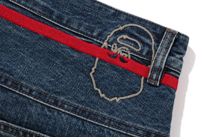 BAPE TAPER FRONT DENIM PANTS