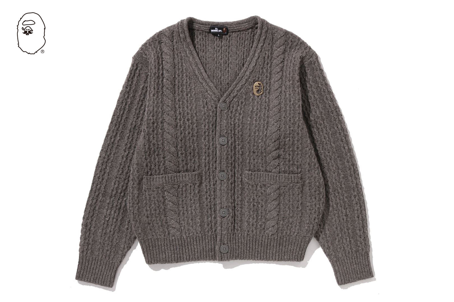 BAPE CABLE SWEATER KNIT CARDIGAN