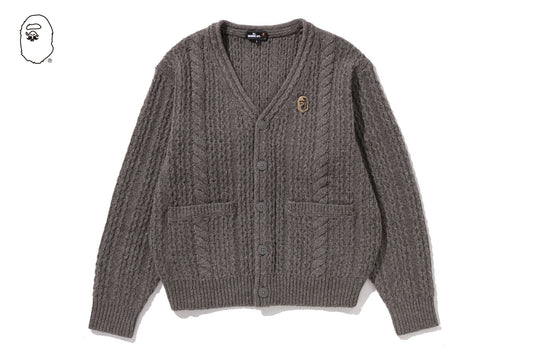 BAPE CABLE SWEATER KNIT CARDIGAN