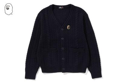 BAPE CABLE SWEATER KNIT CARDIGAN