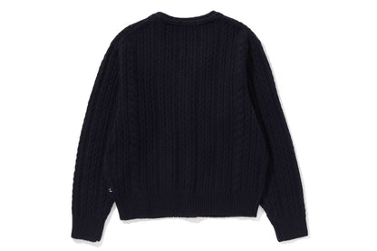 BAPE CABLE SWEATER KNIT CARDIGAN