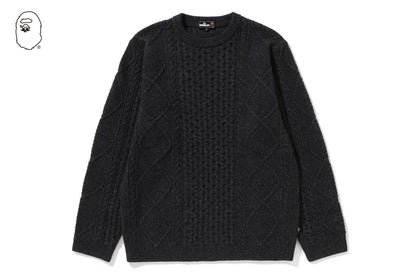 BAPE CHUNKY CABLE WOOL SWEATER