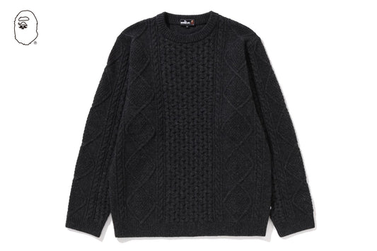 BAPE CHUNKY CABLE WOOL SWEATER
