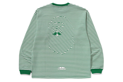 BAPE STRIPE LS PRINT TEE