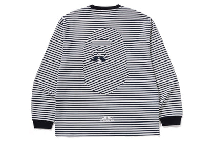 BAPE STRIPE LS PRINT TEE