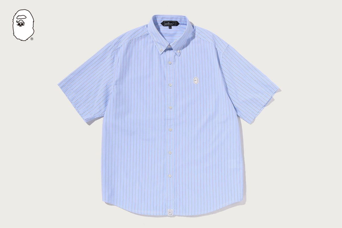 BAPE MULTI STRIPES COTTON POPLIN 短袖襯衫