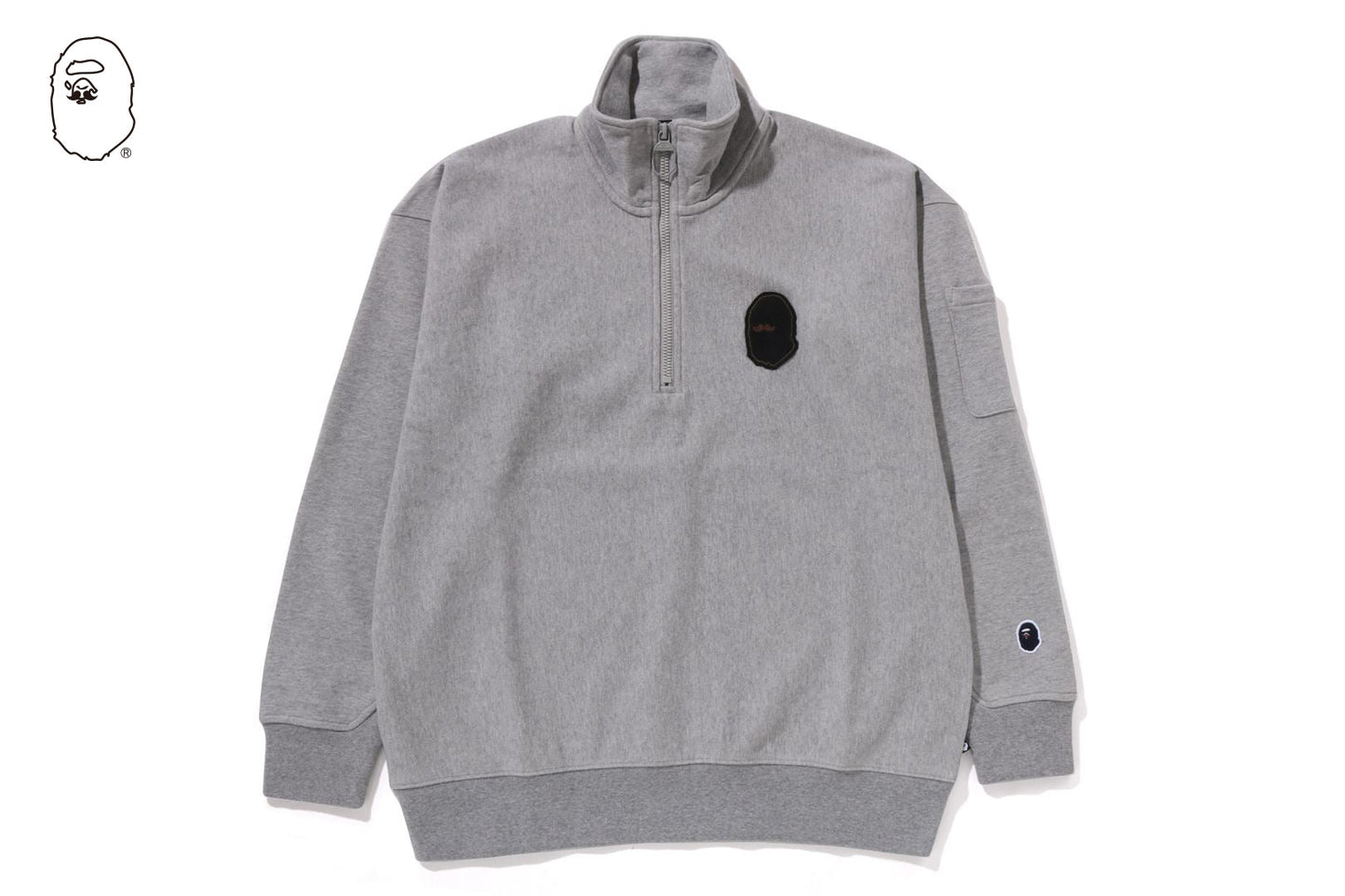 BAPE HALF ZIP PULL OVER SWEAT SHIRT #1