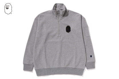 BAPE HALF ZIP PULL OVER SWEAT SHIRT #1