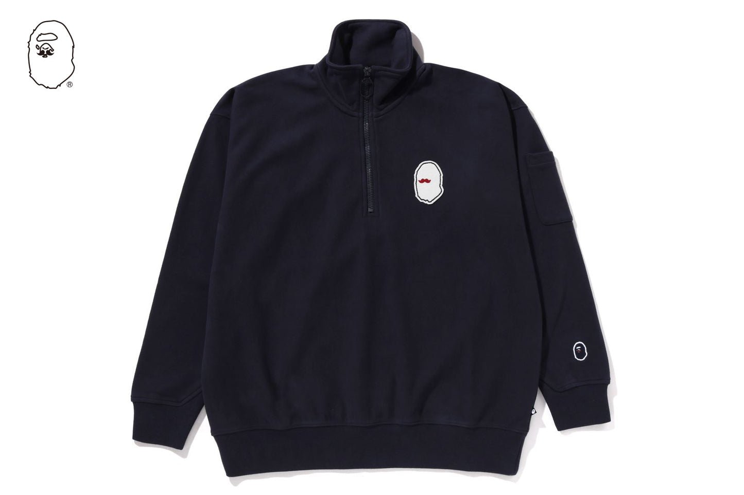 BAPE HALF ZIP PULL OVER SWEAT SHIRT #1