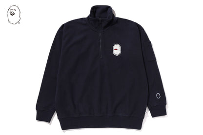 BAPE HALF ZIP PULL OVER SWEAT SHIRT #1
