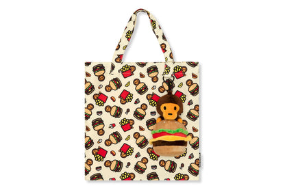 BAPE BABY MILO 毛絨玩具漢堡托特包