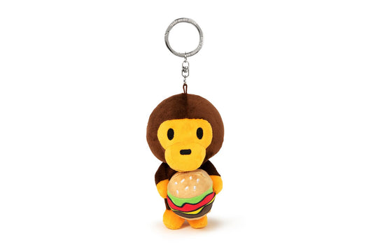 BAPE BABY MILO 漢堡造型毛絨玩具鑰匙圈 12CM