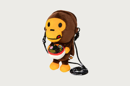BAPE BABY MILO 拉麵毛絨娃娃手機包
