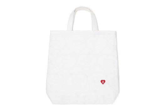 BAPE QUILTED HEART MONOGRAM TOTE BAG