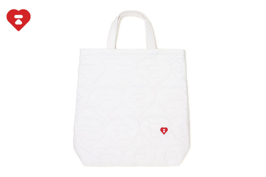 BAPE QUILTED HEART MONOGRAM TOTE BAG