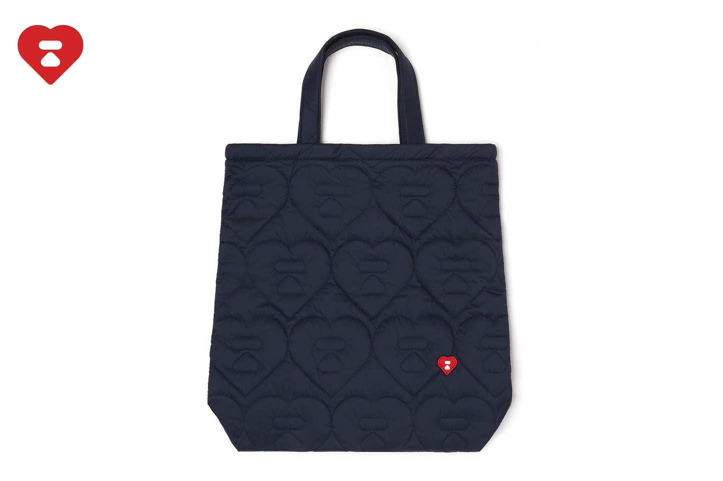 BAPE QUILTED HEART MONOGRAM TOTE BAG