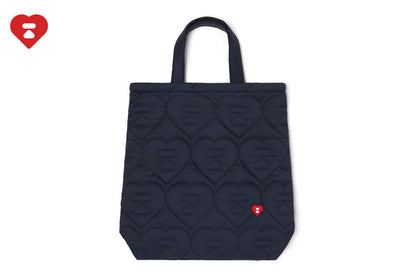 BAPE QUILTED HEART MONOGRAM TOTE BAG