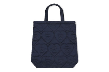 BAPE QUILTED HEART MONOGRAM TOTE BAG