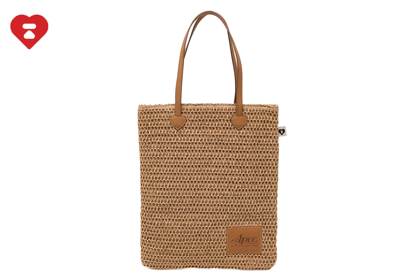 BAPE HEART BADGE WEAVING TOTE BAG