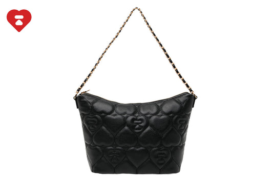 BAPE QUILTED HEART MONOGRAM MINI HANDBAG