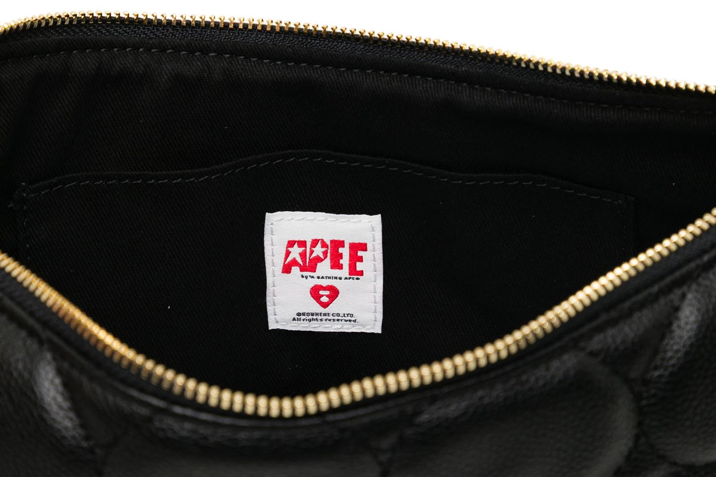 BAPE QUILTED HEART MONOGRAM MINI HANDBAG