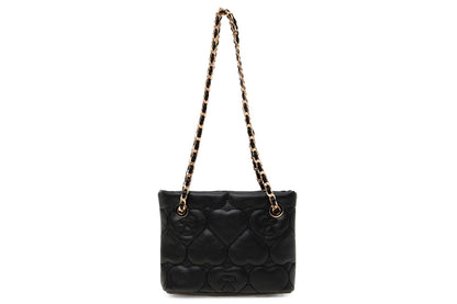 BAPE QUILTED HEART MONOGRAM HANDBAG