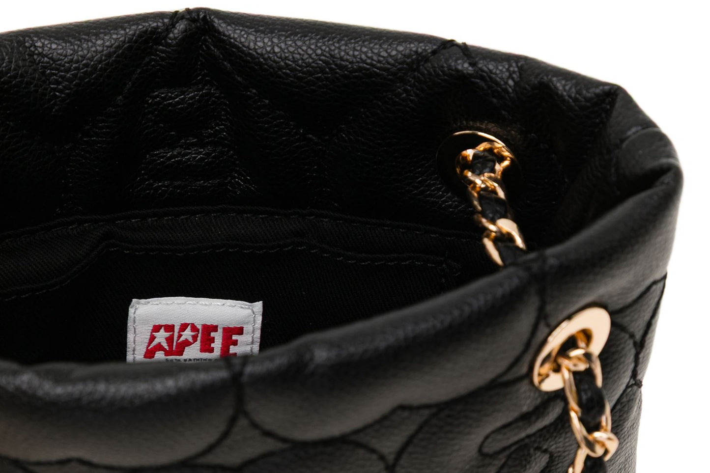 BAPE QUILTED HEART MONOGRAM HANDBAG