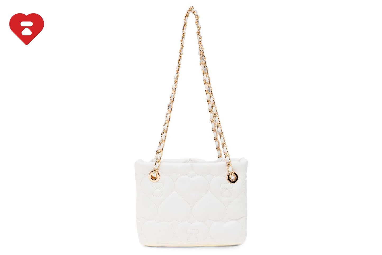 BAPE QUILTED HEART MONOGRAM HANDBAG