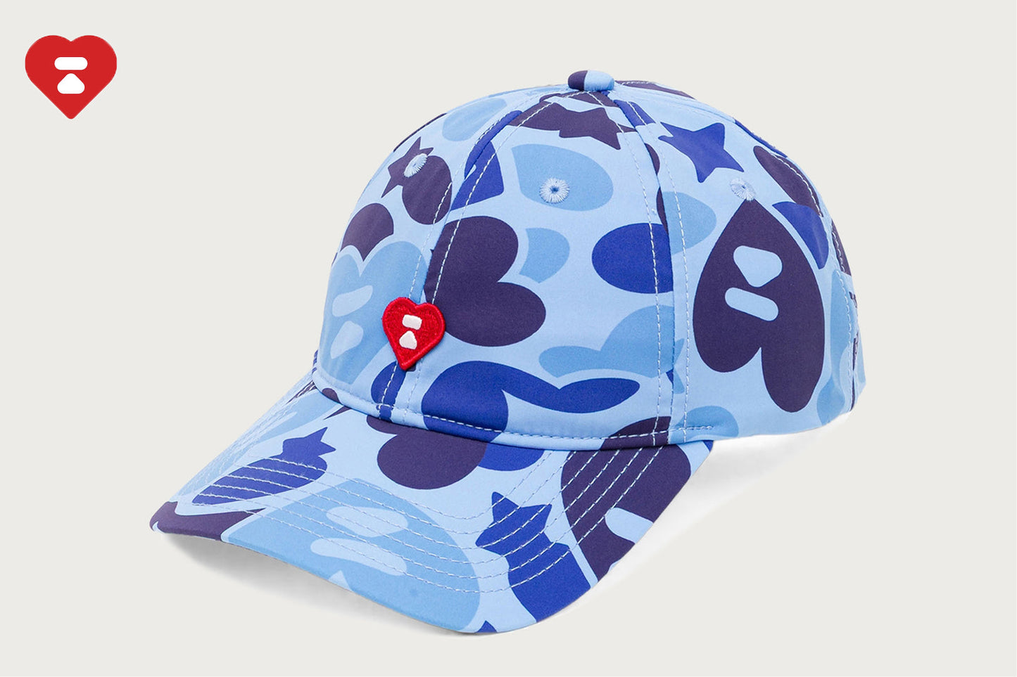 BAPE APEE HEART LOGO CAMO CAP #1