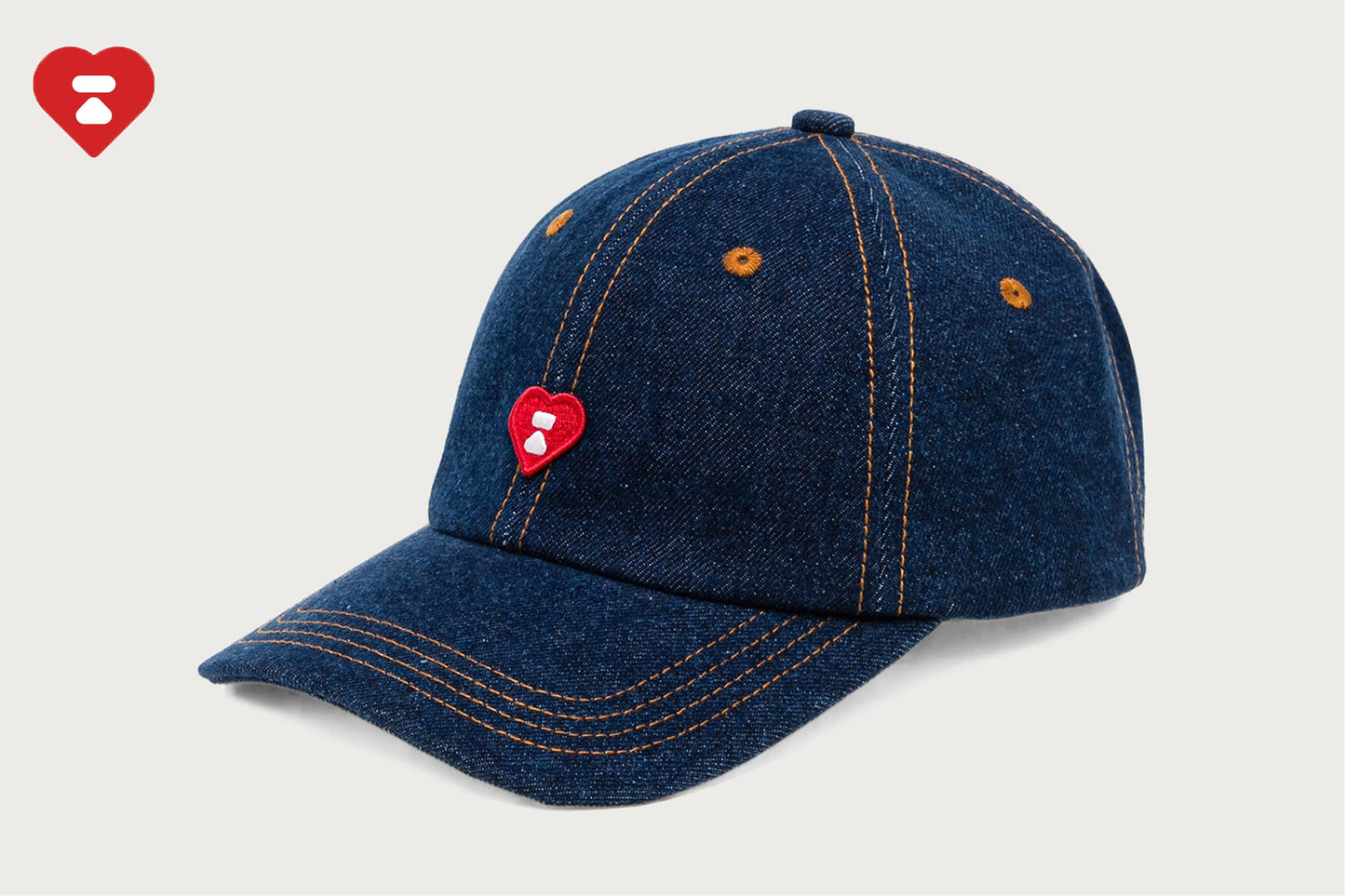 BAPE HEART LOGO DENIM CAP