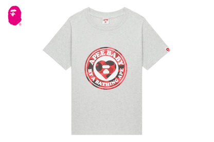 BAPE 圓形迷彩心形印花T恤