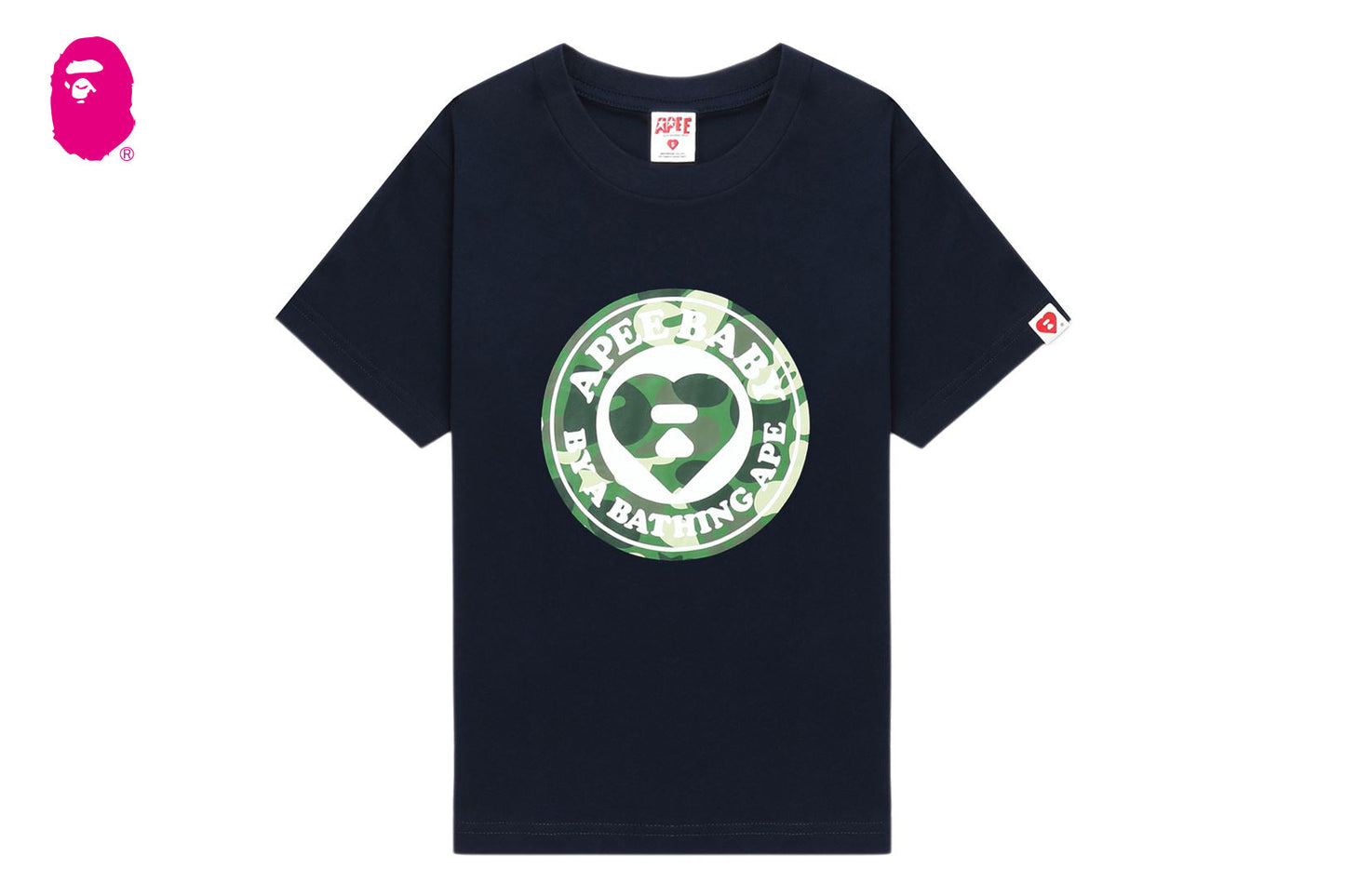 BAPE 圓形迷彩心形印花T恤