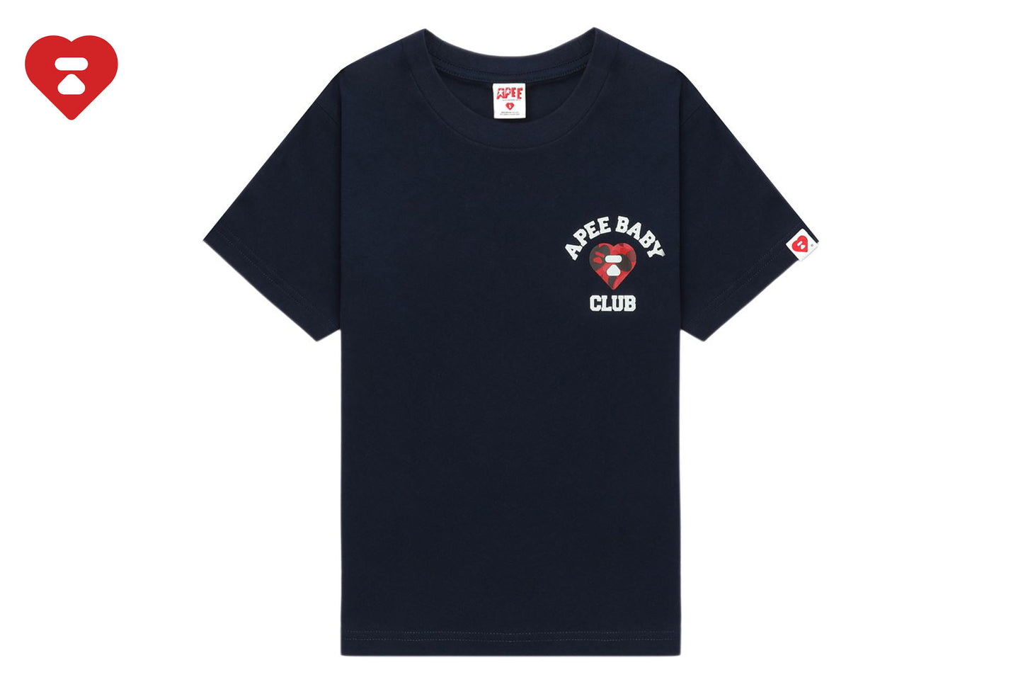 BAPE CAMO HEART CHEST PRINT CROP TEE