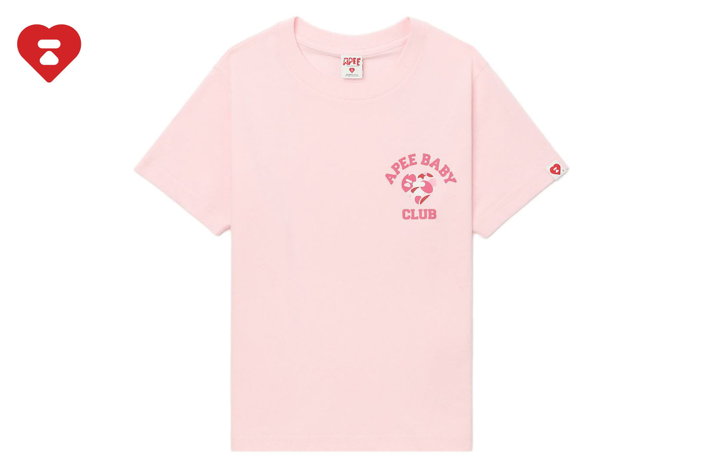BAPE CAMO HEART CHEST PRINT CROP TEE