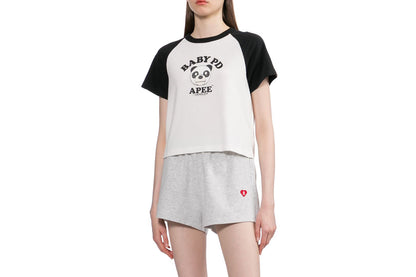 BAPE MILO PD PRINTED RAGLAN CROP TEE