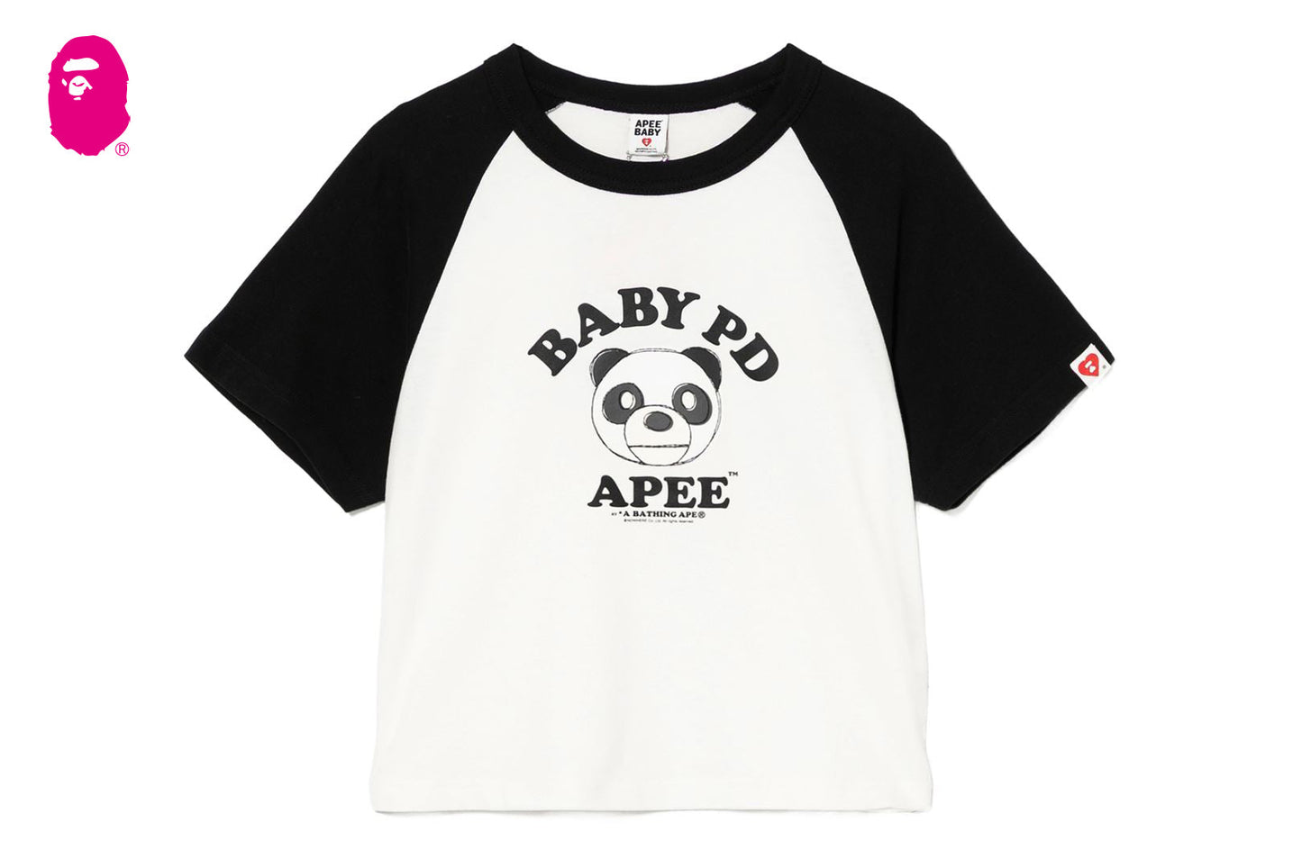 BAPE MILO PD PRINTED RAGLAN CROP TEE