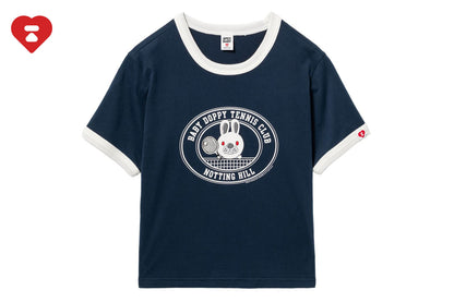 BAPE BABY DOPPY PRINTED RINGER CROP TEE