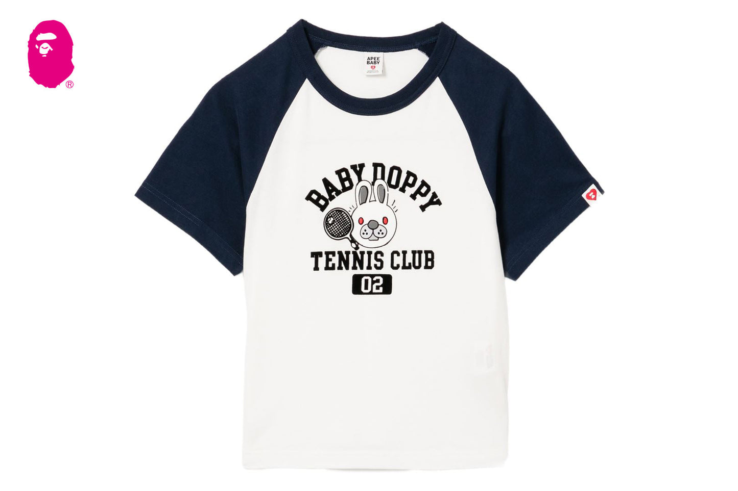 BAPE BABY DOPPY PRINTED RAGLAN CROP TEE