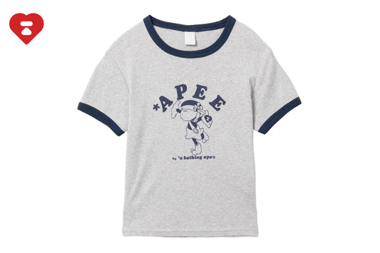 BAPE PRINT CROP RINGER TEE