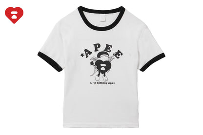 BAPE PRINT CROP RINGER TEE
